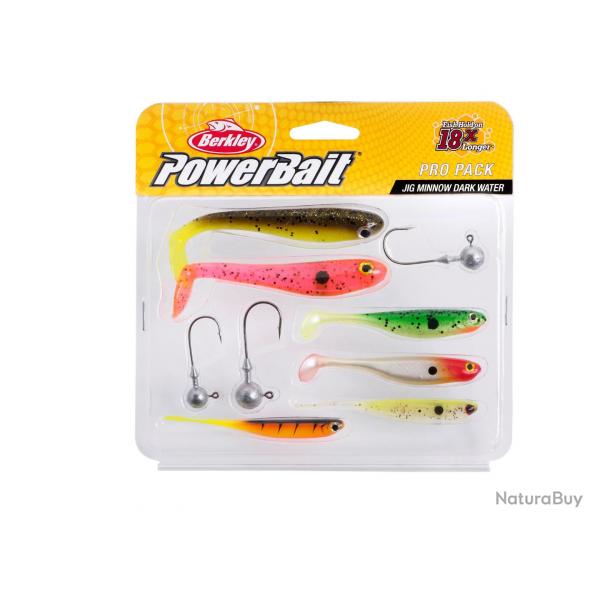 Kit Leurres Souples Berkley Powerbait Pro Pack Jig Minnow Dark Water