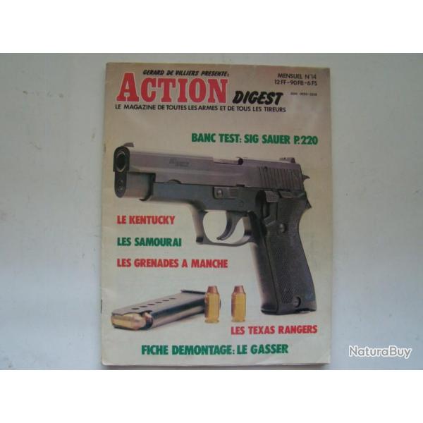 ACTION DIGEST N 14 - JANVIER 1980 - GERARD DE VILLIERS - SIG SAUER + GRENADES  MANCHE + GASSER...