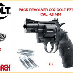 PACK REVOLVER CO2 COLT PYTHON 2,5'' NOIR BB'S CAL. 4,5 