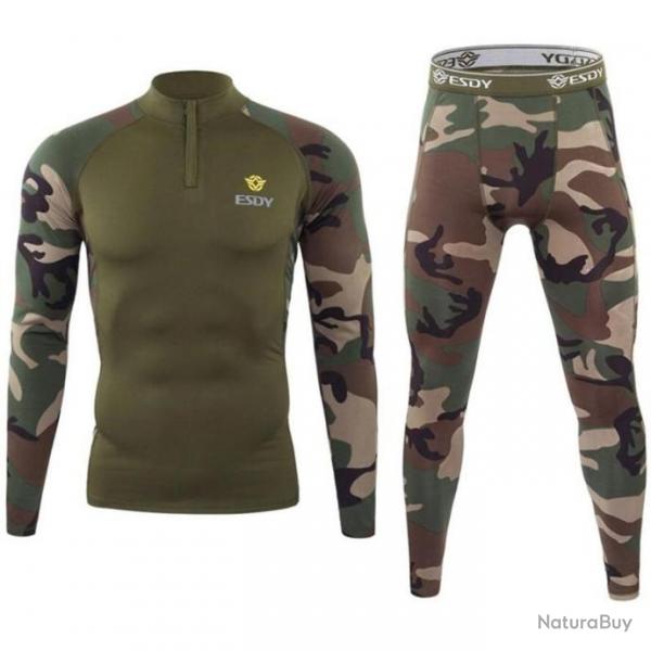 ESDY-Sous-vtements Thermique Chauds, camouflage