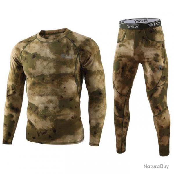 ESDY-Sous-vtements Thermique Chauds, Camo FG , chasse