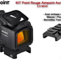 KIT Point Rouge AIMPOINT ACRO C-2 - 3,5 MOA - Montage amovible et Bonnettes