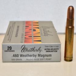 1 Boite de Balles Weatherby Round Nose  calibre 460 WBY