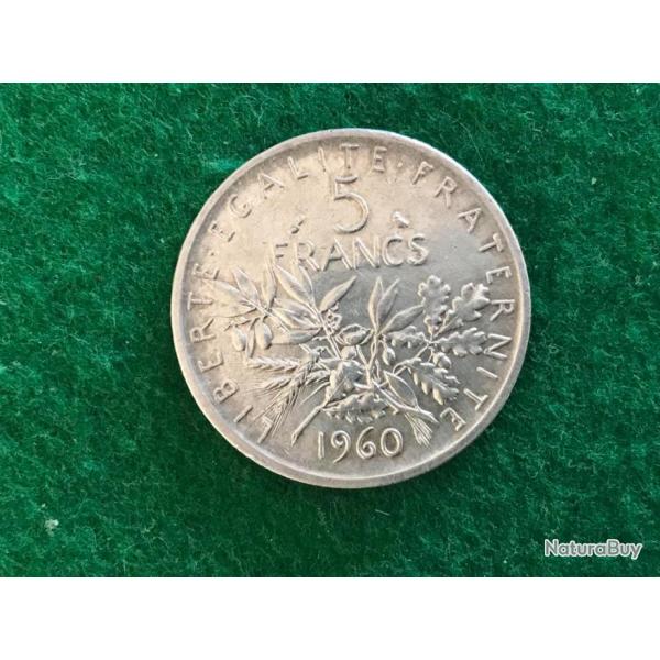 PIECE 5 FRANCS ARGENT 1960