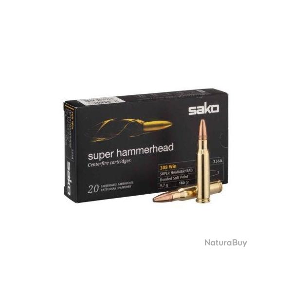 20 munitions SAKO 308 win SUPER HAMMERHEAD SP 180GR 11.7G