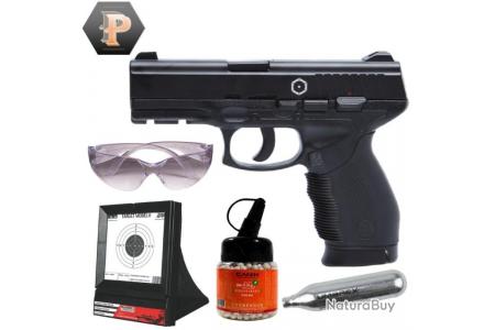 Pistolet Airsoft 24/7 CO2 culasse métal 6mm 15bbs + billes + capsules +  cible + lunette - Pistolets (10879919)