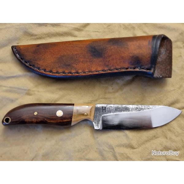 Couteau Hilmar "l'Isatis" ivoire de mammouth et bois de fer