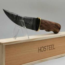 Couteau de Chasse en Damas - Le Serment - Coutellerie Artisanal Hosteel