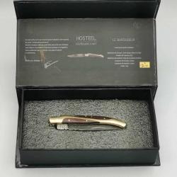Couteau de Poche en Damas - Le Baroudeur Brown - Collection Coutellerie Artisanal Hosteel