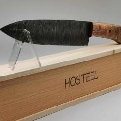 Couteau de Cuisine Chef en Damas - Le Rustique - Coutellerie Artisanal Hosteel