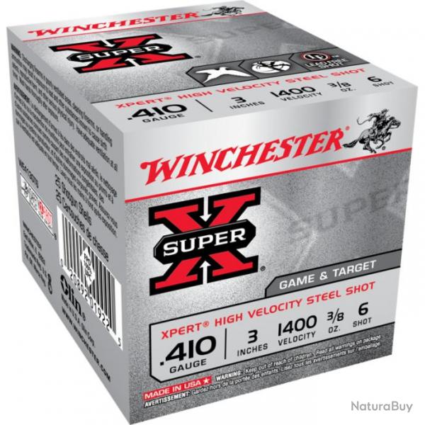 25 cartouches winchester calibre 410 acier 11g n6