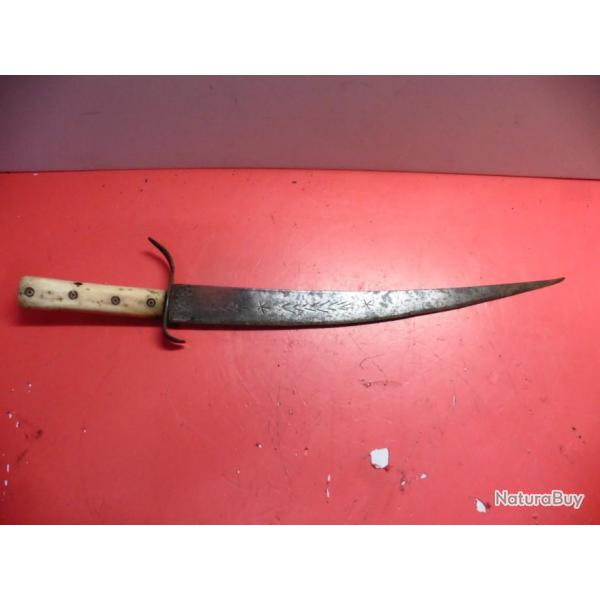 Ancien poignard Marocain - 37 cm - Manche en os