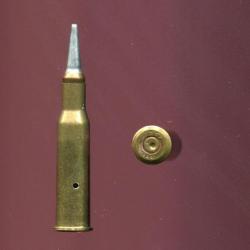 7.62 x 54 Mosin Nagant - Tir réduit balle cuivre longue pointe aluminim - marquage : nny 1982