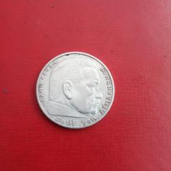 Lot 3 pieces -2 reichsmark Paul von Hindenburg 1939 A argent
