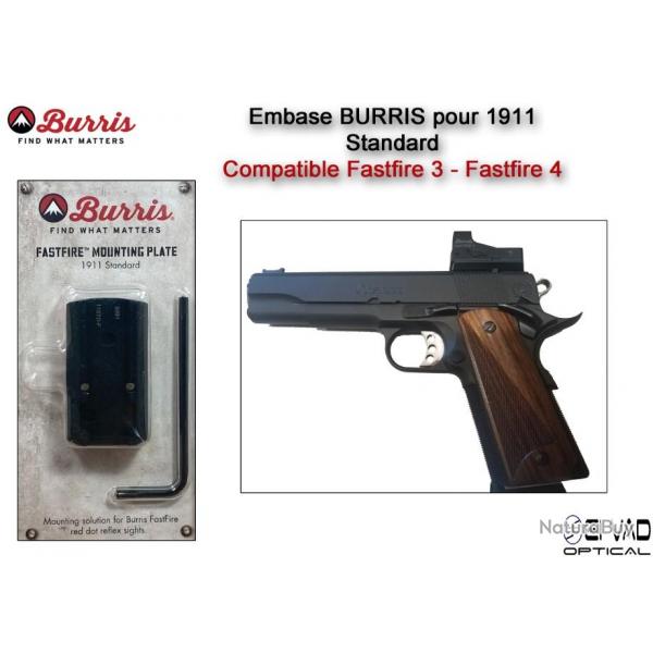 Embase BURRIS pour 1911 Standard - Compatible Fastfire 3 - Fastfire 4