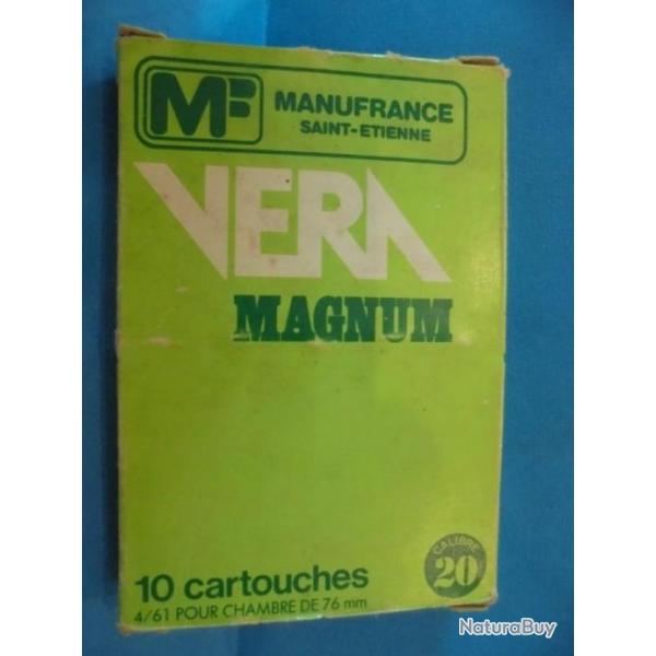 BOITE VIDE  DE  CARTOUCHES  MANUFRANCE "Vera magnum" cal.20 Plb N8 POUR LA COLLECTION