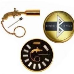 BF23! Pistolet miniature Berloque plaqué or dans boite cadeau