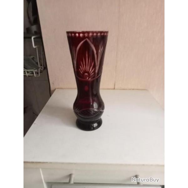 vase en cristal de boheme hauteur 21 cm