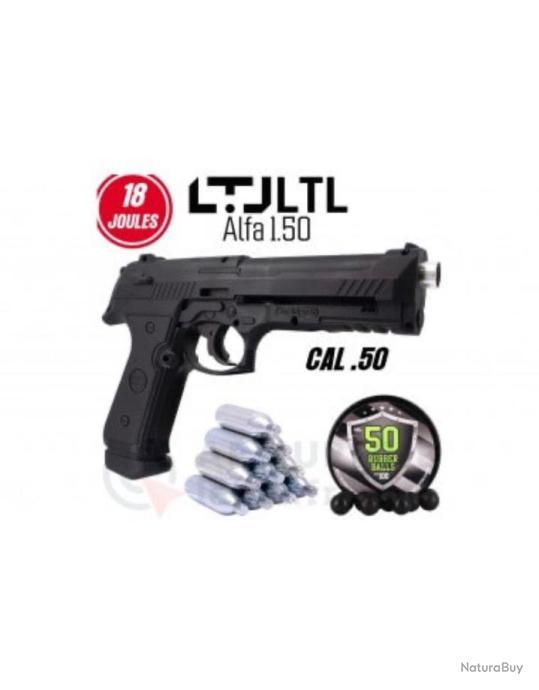 Pistolet balle caoutchouc LTL Alfa 1 - .50 caoutchouc (18 joules) -  SD-Equipements