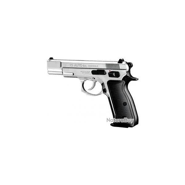 Pistolet  blanc - Kimar 75 Chrome - Cal 9mm PAK