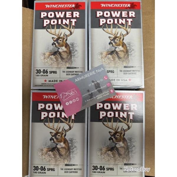 1XWinchester 30-06 Power Point 180 gr, cartouche a balle 30.06 WINCHESTER LIV GRATIS