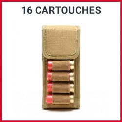 Porte Munitions cartouchière 16 Cartouches TAN (COYOTE) calibre 12