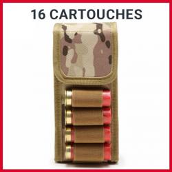 PROMO !! Porte Munitions cartouchière 16 Cartouches WOODLAND calibre 12 et 20