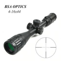 Lunette Viseur BSA OPTICS 4-16x44 Lumineuse + Colliers OFFERTS Optique