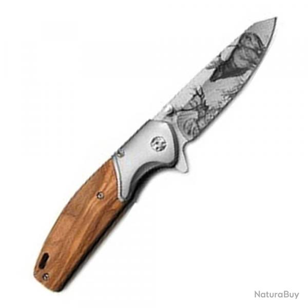 COUTEAU PLIANT LAME 11 CM IMPRESSION SANGLIER TU SANS