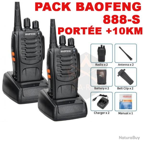PACK 2x BAOFENG 5W 888-S 5W - PORTE 10km (test) - 16 canaux - LIVRAISON GRATUITE !!