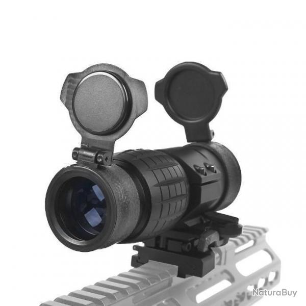 Lunette Viseur Magnifier Grossisseur X3 en Alu Fusil Carabine Chasse pour Rail 20mm