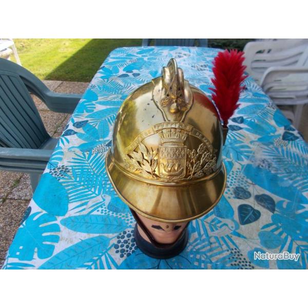 casque pompiers de PARIS, modle 1895 ,complet et en bon tat