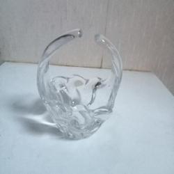 vide poche en cristal hauteur 14 cm x 10 cm