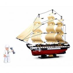 Jeu de Construction Bateau Frégate Voilier Grand Modèle 1118 Pièces à Monter Jeux Enfant Plein Air