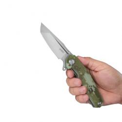 Couteau Kubey Carve Camo Tactical Tanto AUS-10 Blade G10 Handle IKBS Linerlock Clip KUB237H