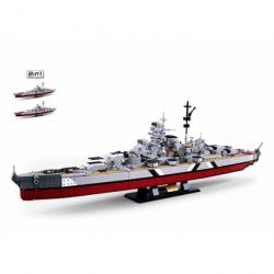 Jeu de Construction Bateau Cuirassé BISMARCK Grand Modèle 1849 Pièces à Monter Jeu Enfant Assemblage