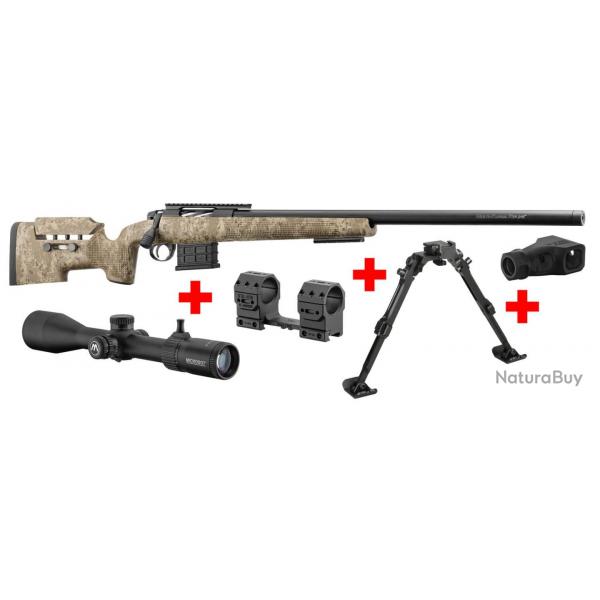 Pack RUBIS TACTICAL digital camo Cal 308 Win. + Lunette 6-24x50 MRAD + Frein de bouche Audre