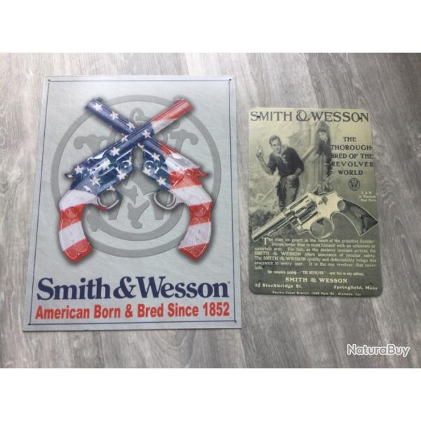 2 Plaques deco armes smith&wesson