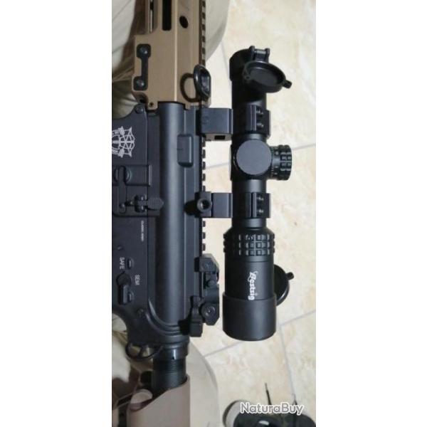 Bestsight Lunette de vise DualOptical pour fusil de chasse 1-5x24
