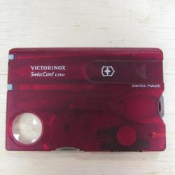 Victorinox swiss card lite rouge transparent 13 fonctions