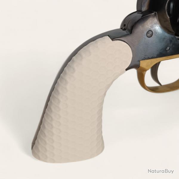 Plaquettes Remington 1858 Pietta texture miel couleur ivoire