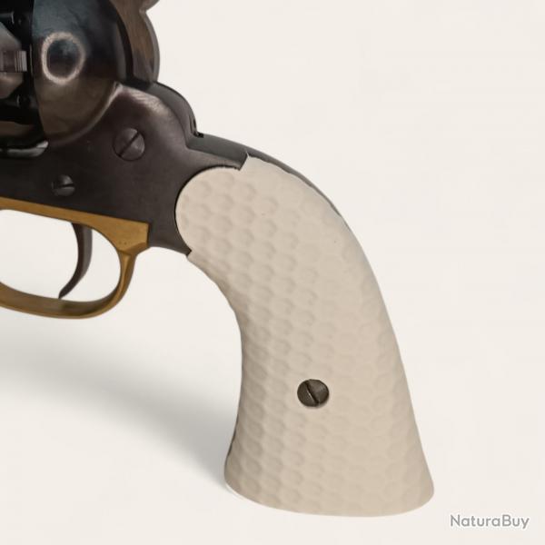 Plaquettes Remington 1858 Pietta texture miel couleur ivoire
