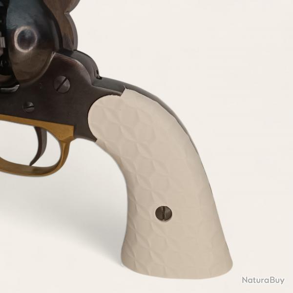 Plaquettes Remington 1858 Pietta texture noeud papillon couleur ivoire