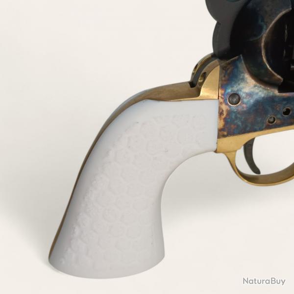 Plaquettes texture hexagonale Colt 1851 Pietta blanc
