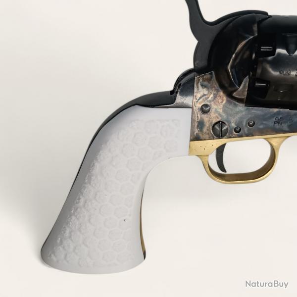 Plaquettes texture hexagonale Colt 1860 Pietta blanc