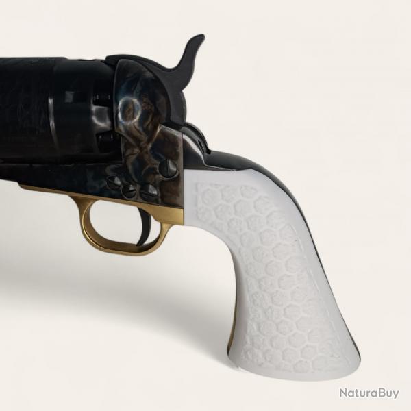 Plaquettes texture hexagonale Colt 1860 Pietta blanc