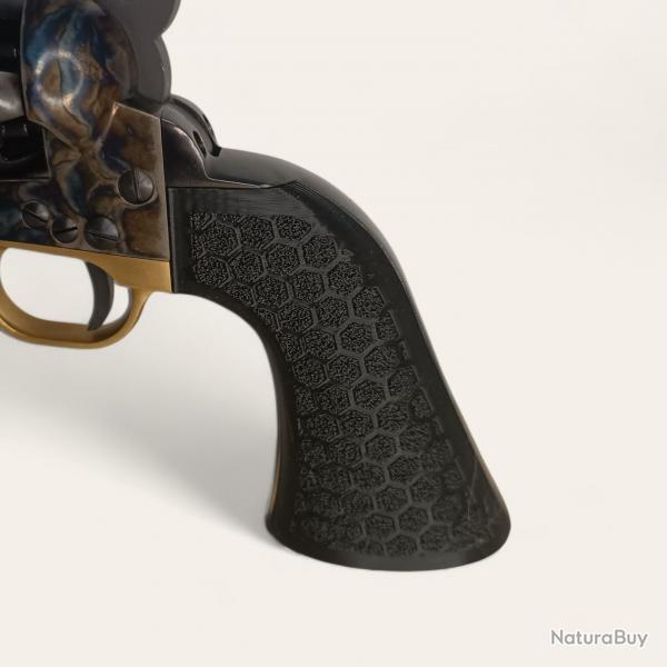 Plaquettes texture hexagonale Colt 1860 Pietta noir
