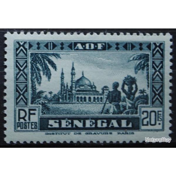 timbre 20 Fcs Mosque de Djourbel AOF Sngal 1935 N 137 sans charnire