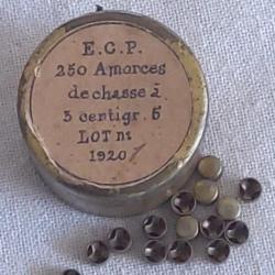 Très rare boite metal d amorces ECP de 1920 !!
