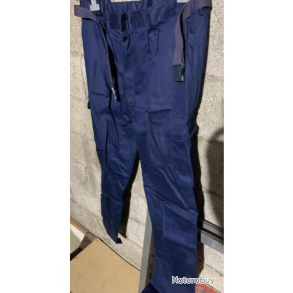 Pantalon travail taille 48 qualit pompier feu et lectricit 2 poches souffls avec ceinture
